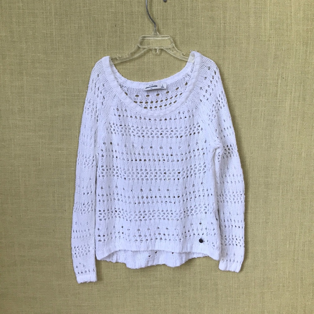 Abercrombie kids white cotton blend sweater (S) - Picture 1 of 6